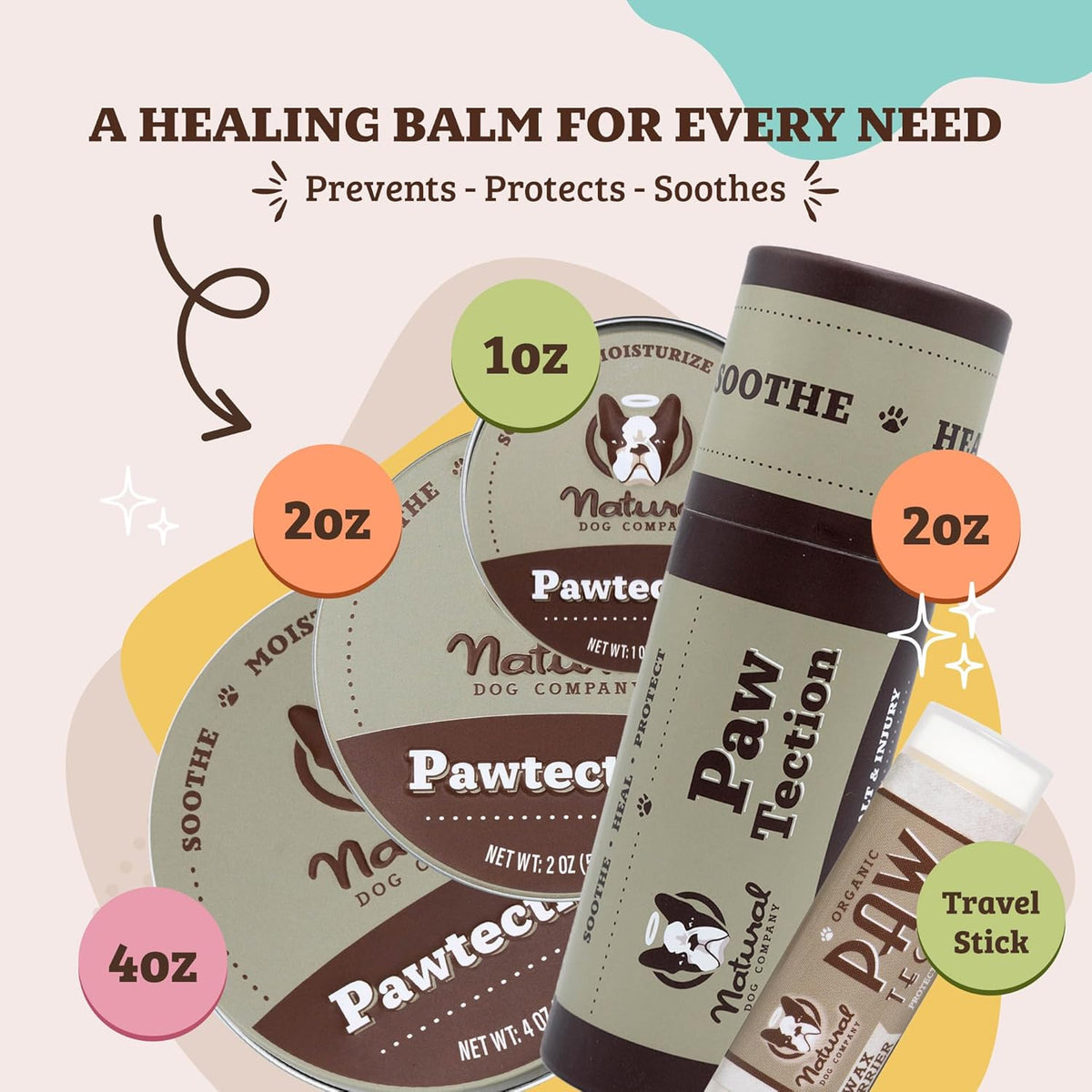 Natural Dog Company Pawtection Paw Wax, Hot Pavement & Sand Protection
