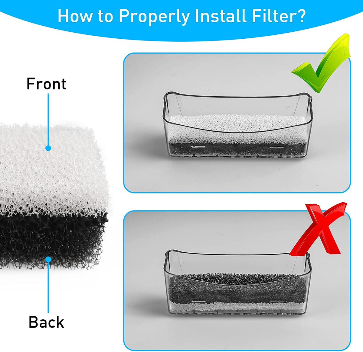 Cat & Dog Water Fountain Replacement Filters, 4-Pack
