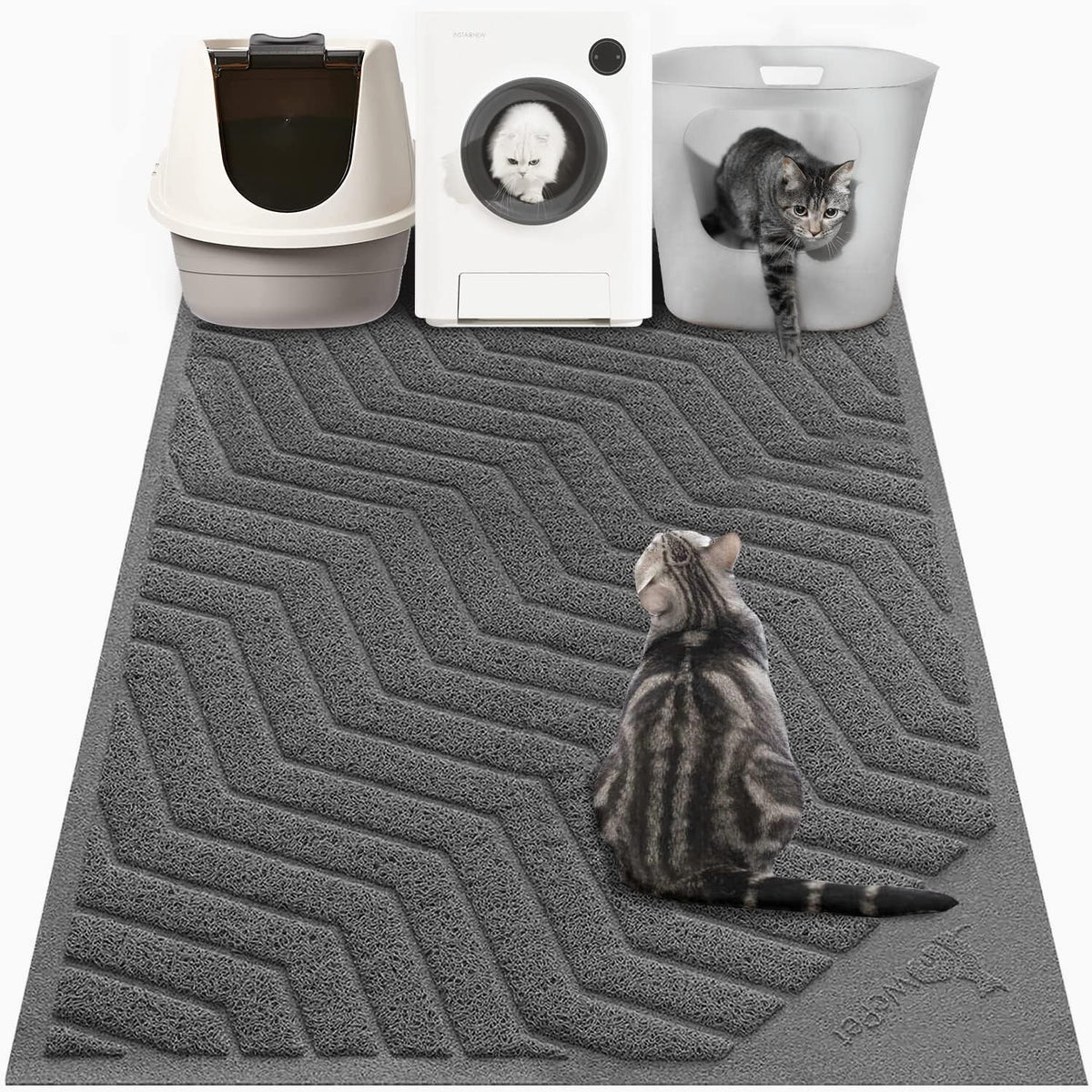 Wepet Cat Litter Box Mat, Durable PVC Trapping Rug