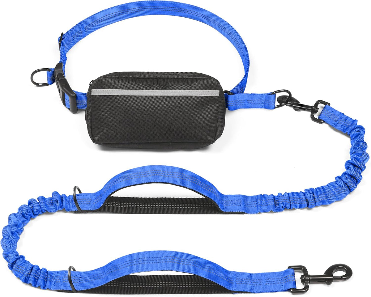Iyoshop Hands Free Dog Leash with Zipper Pouch, Dual Padded Handles