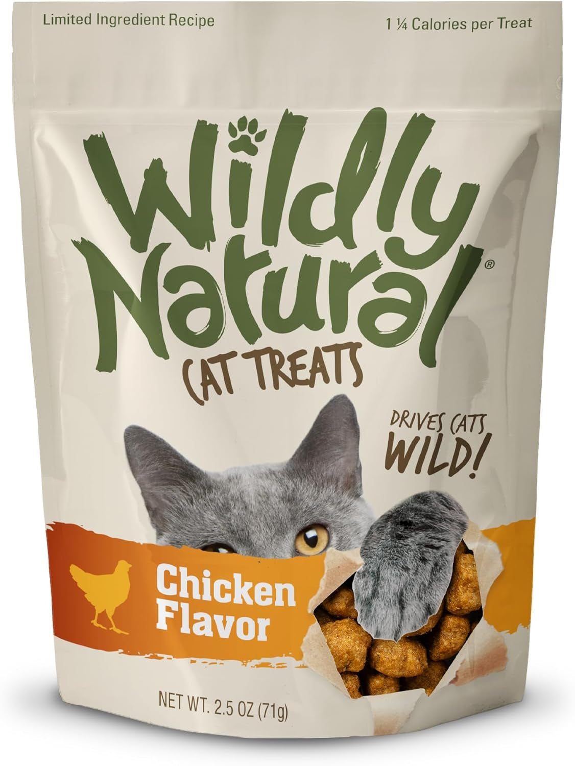 Wildly Natural Cat Treats, Low Calorie Grain-Free Chicken Flavor