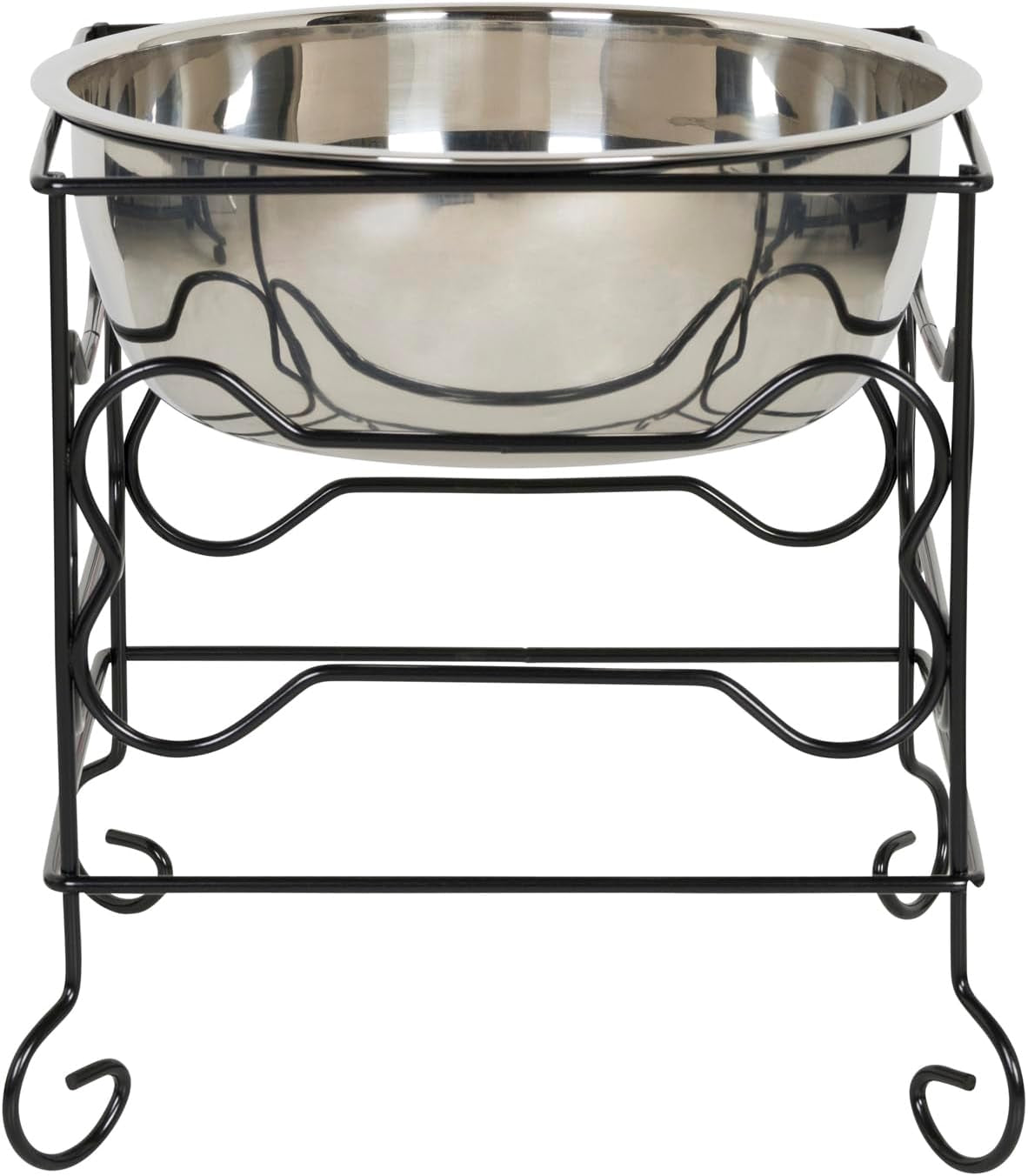 Elevated Stainless Steel Dog & Cat Bowl with Wrought Iron Stand