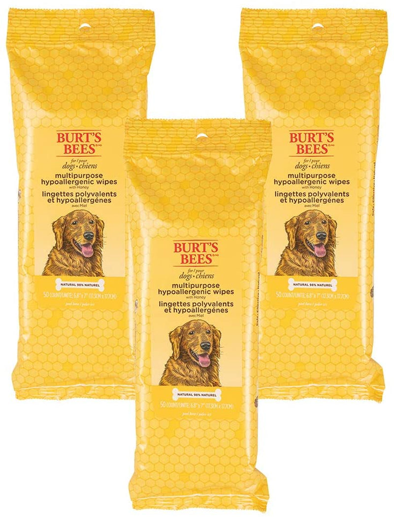 Burt'S Bees Honey Multipurpose Dog Grooming Wipes, 50-Count