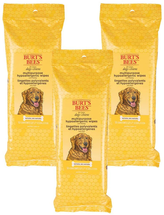 Burt'S Bees Honey Multipurpose Dog Grooming Wipes, 50-Count