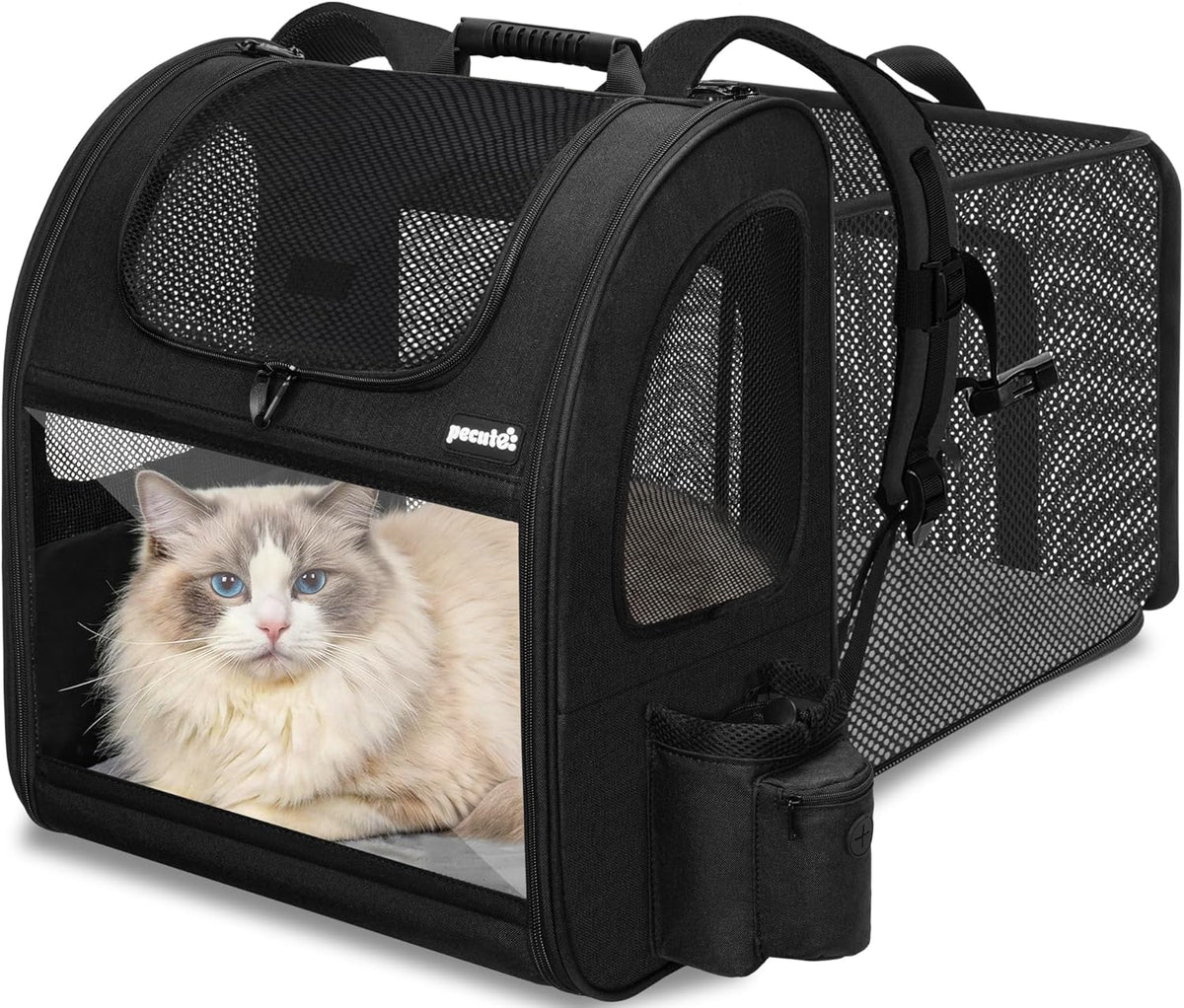 Expandable Cat Backpack Carrier with Breathable Window