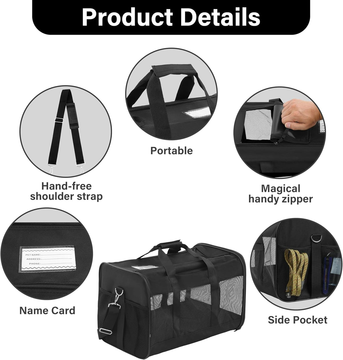 Fluffydream Soft-Sided Pet Travel Carrier, Airline Approved