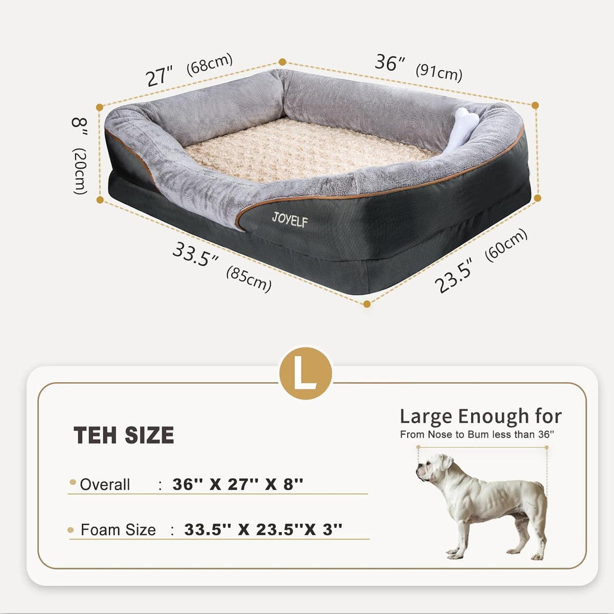 Large Memory Foam Dog Bed, Orthopedic Dog Bed & Sofa