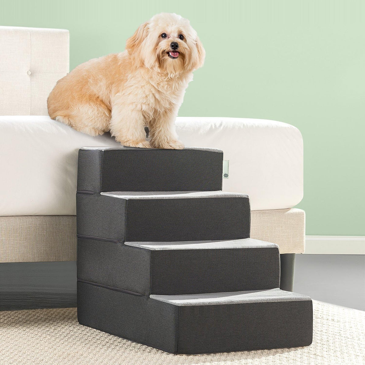 Zinus 4-Step Easy Pet Stairs & Ramp for Cats and Dogs