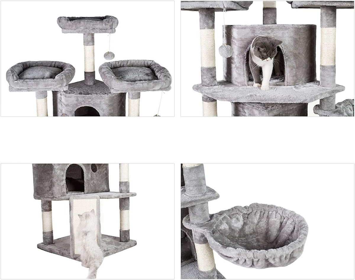 73.4-Inch XL Cat Tree with 3 Caves & Scratching Posts