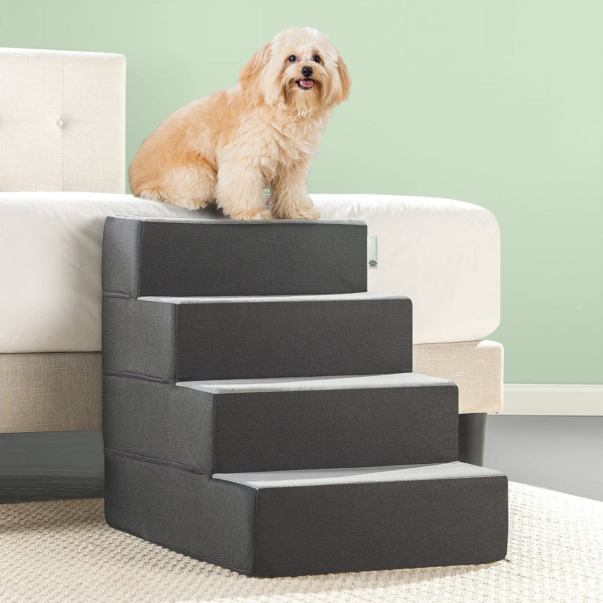 Zinus 4-Step Easy Pet Stairs & Ramp for Cats and Dogs