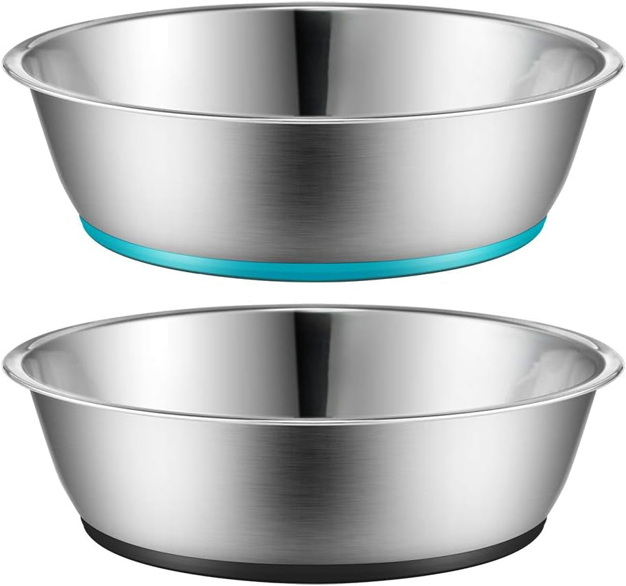 PEGGY11 Lightweight Stainless Steel Cat Bowls, 3-Cup, 2-Pack