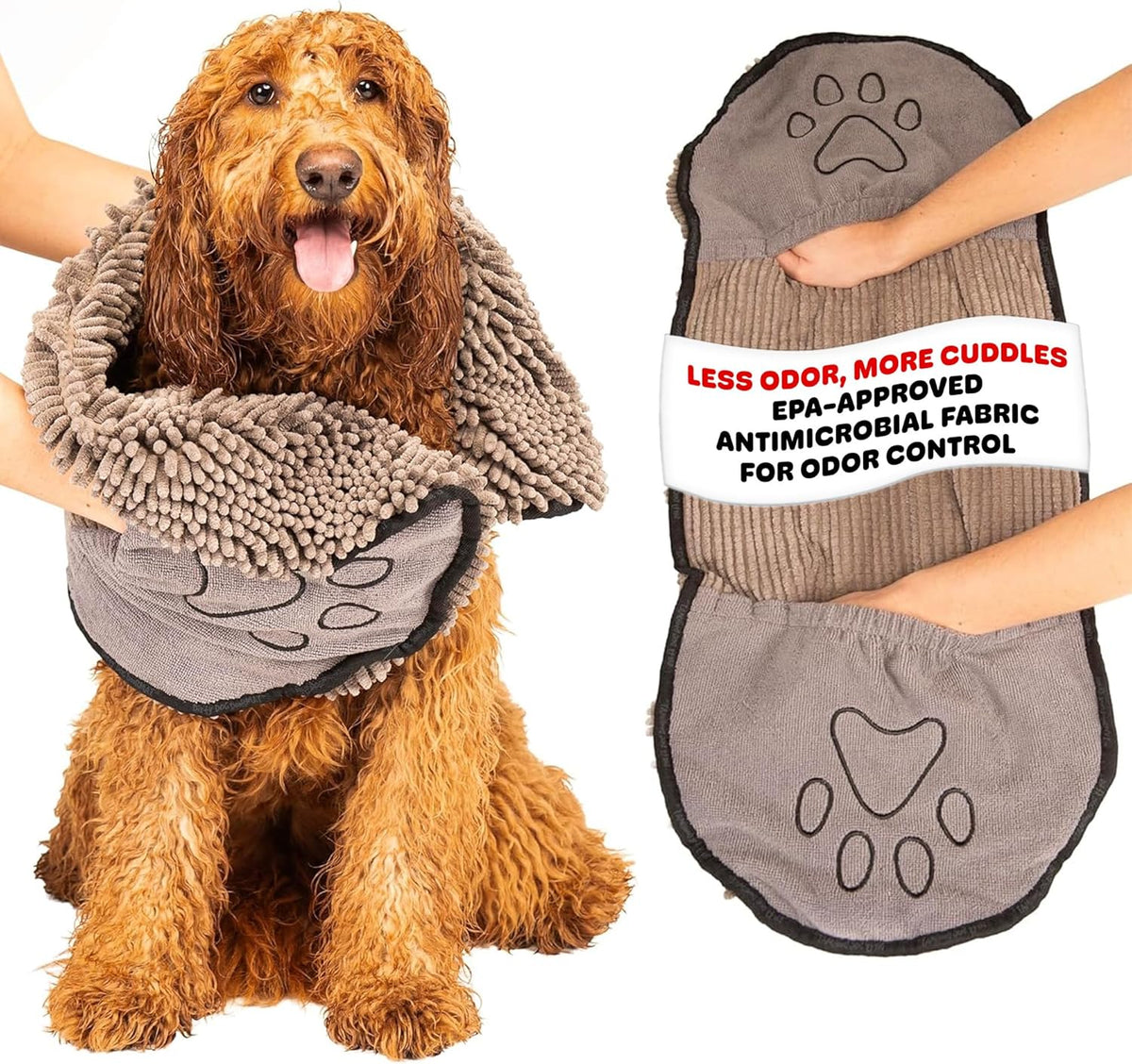 Dog Gone Smart Shammy Towel, Antimicrobial Fast-Drying Pet Towel