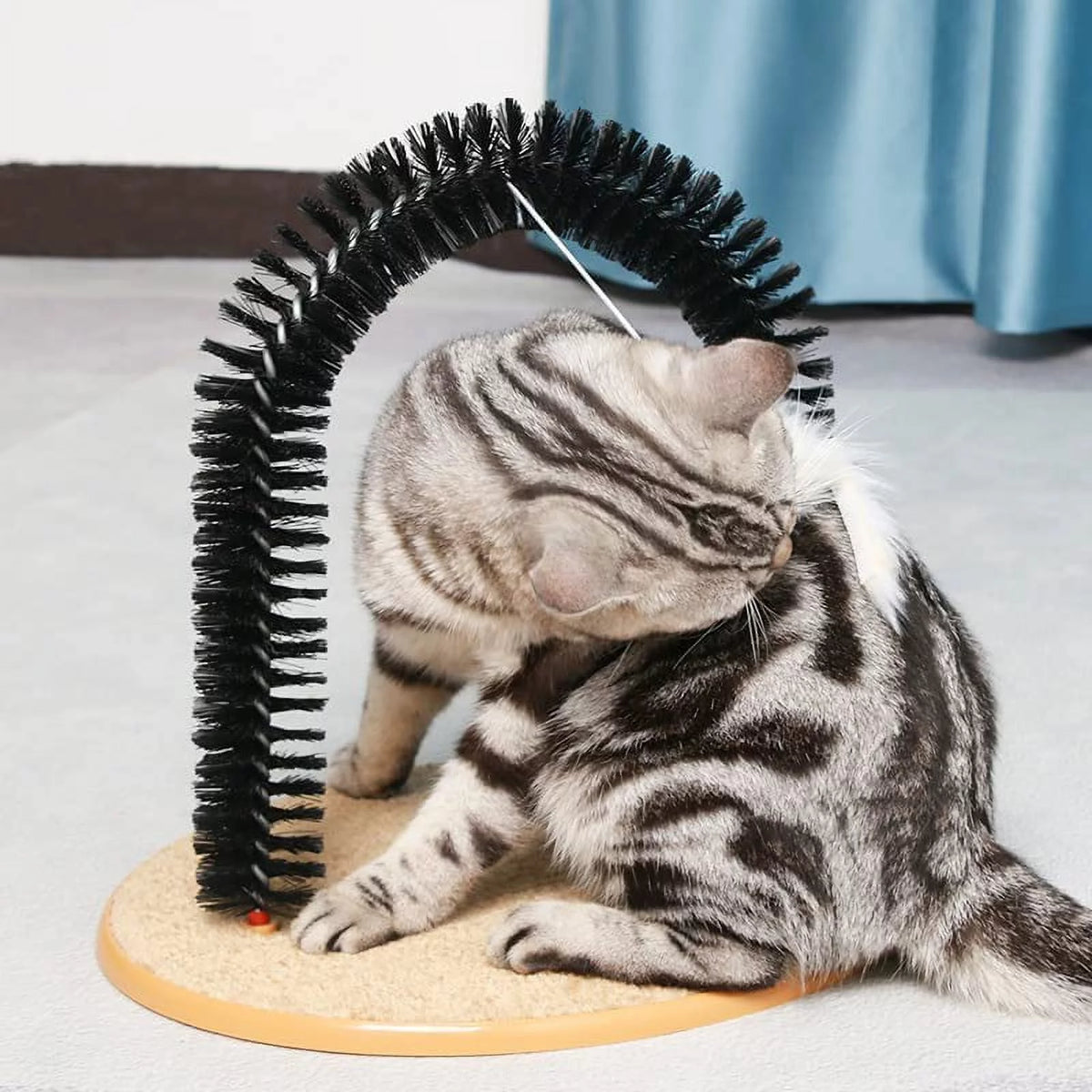 Interactive Cat Arch Self Groomer Brush with Scratch Pad & Catnip