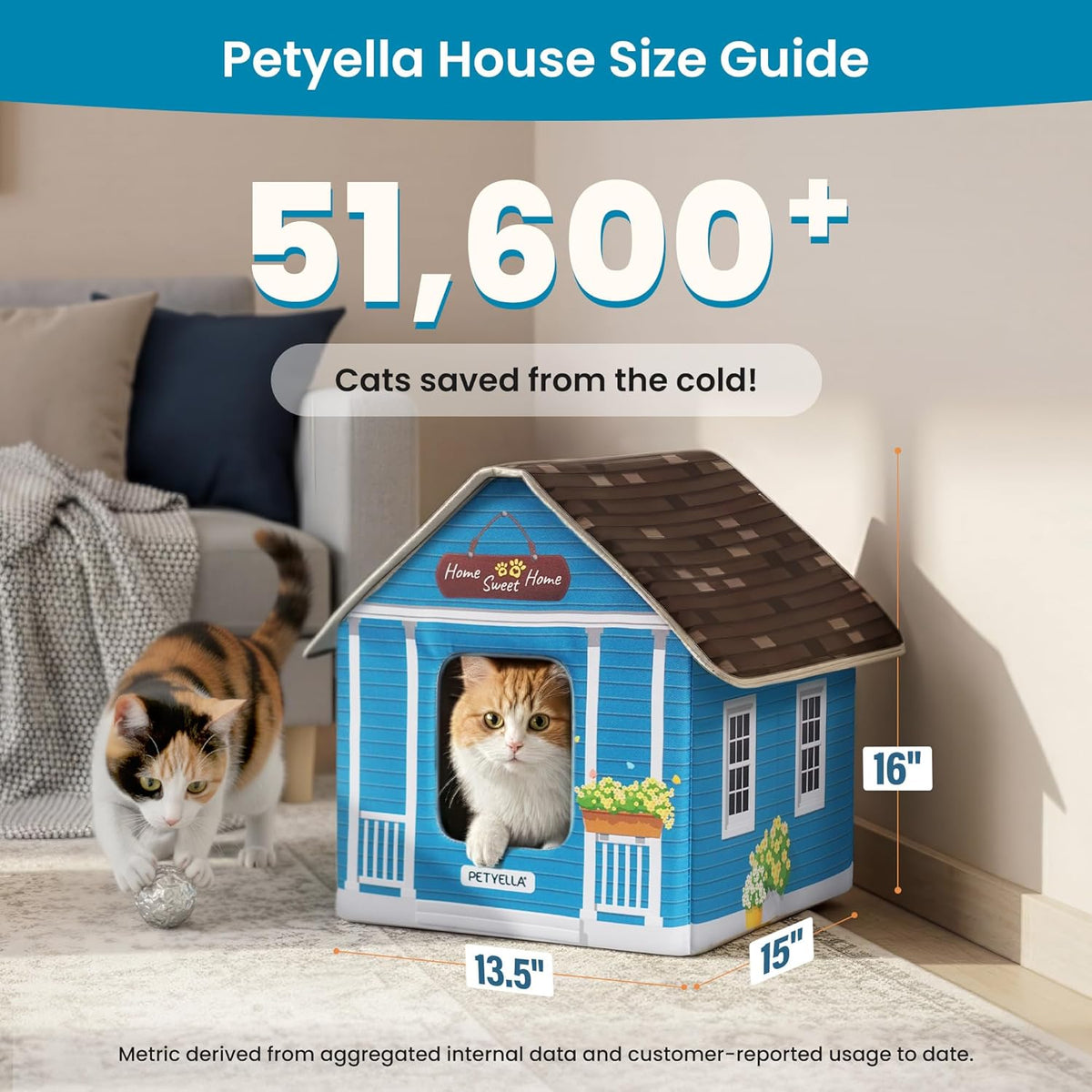 Weatherproof Heated Outdoor Cat House for Feral Cats