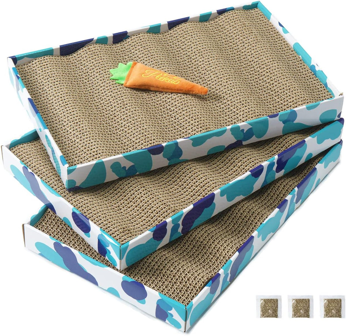 Reversible Cardboard Cat Scratcher Pad with Catnip