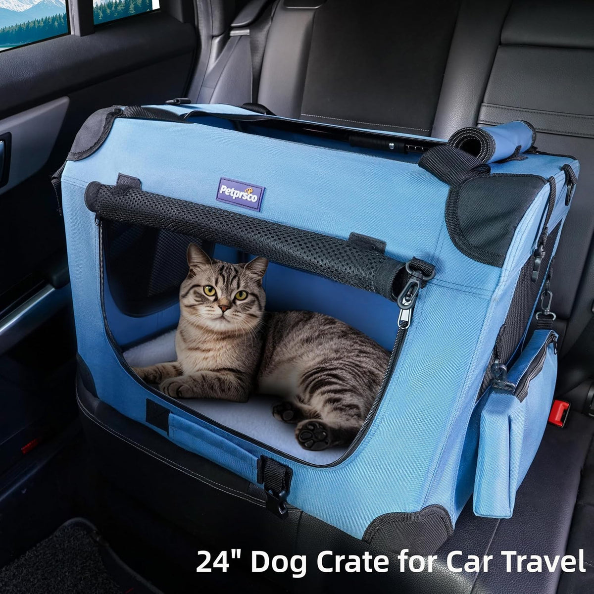 Portable Collapsible Dog Crate with Blanket & Foldable Bowl