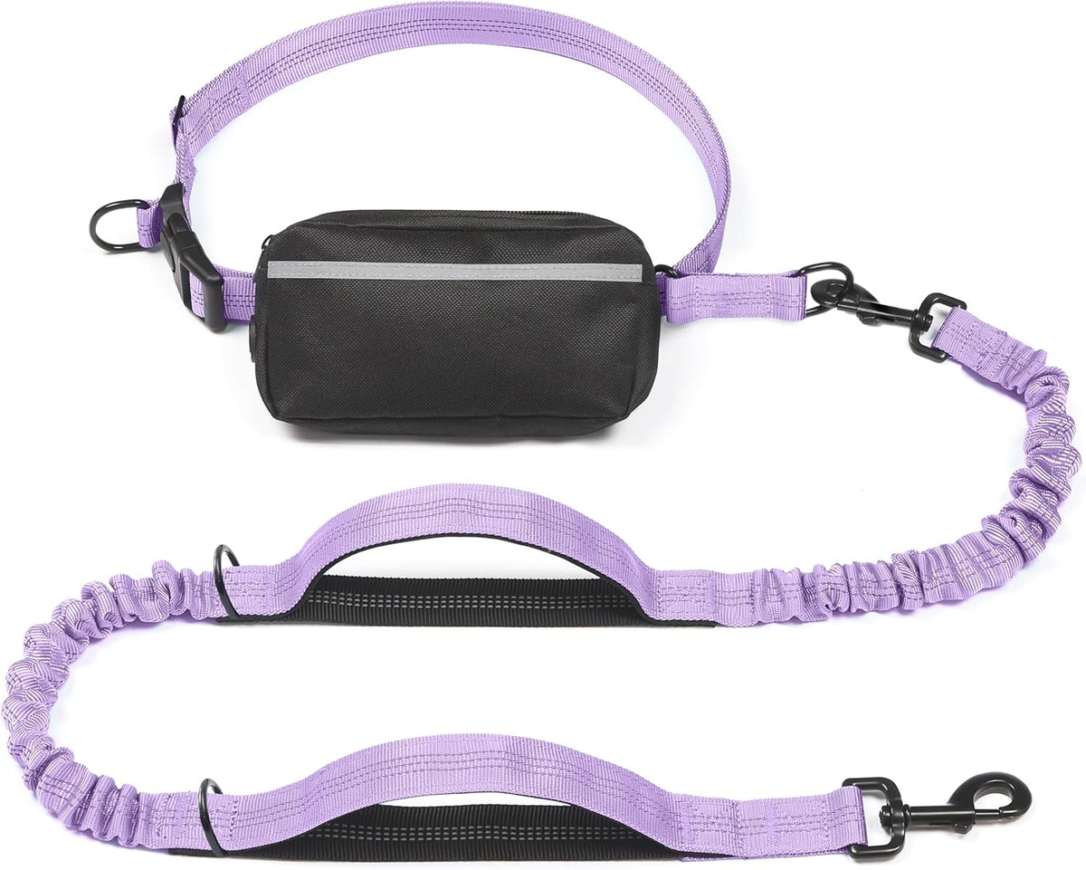 Iyoshop Hands Free Dog Leash with Zipper Pouch, Dual Padded Handles