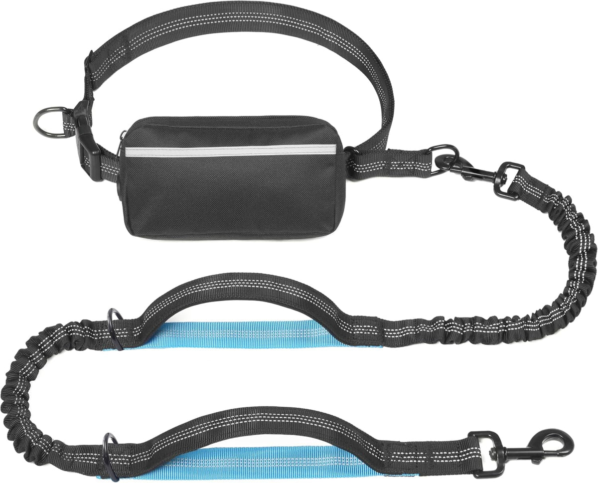 Iyoshop Hands Free Dog Leash with Zipper Pouch, Dual Padded Handles