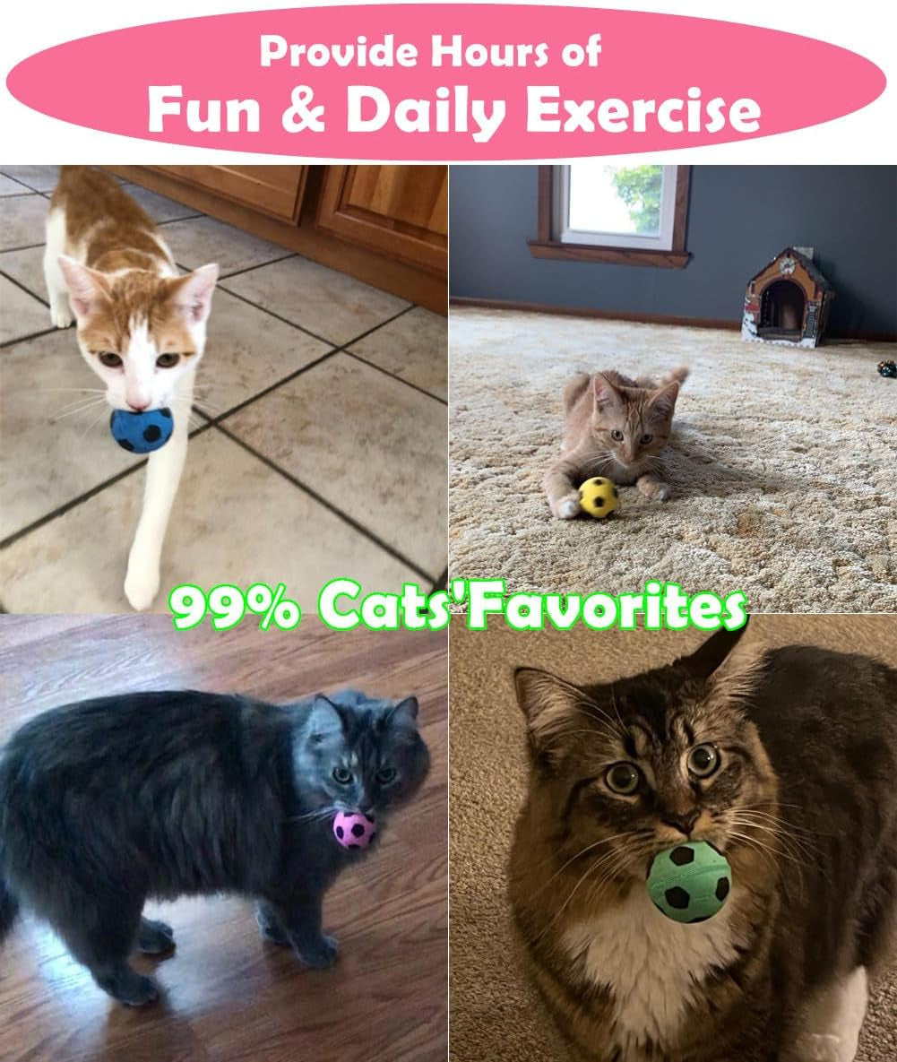 Foam Soccer Ball Cat Toys, 12-Pack