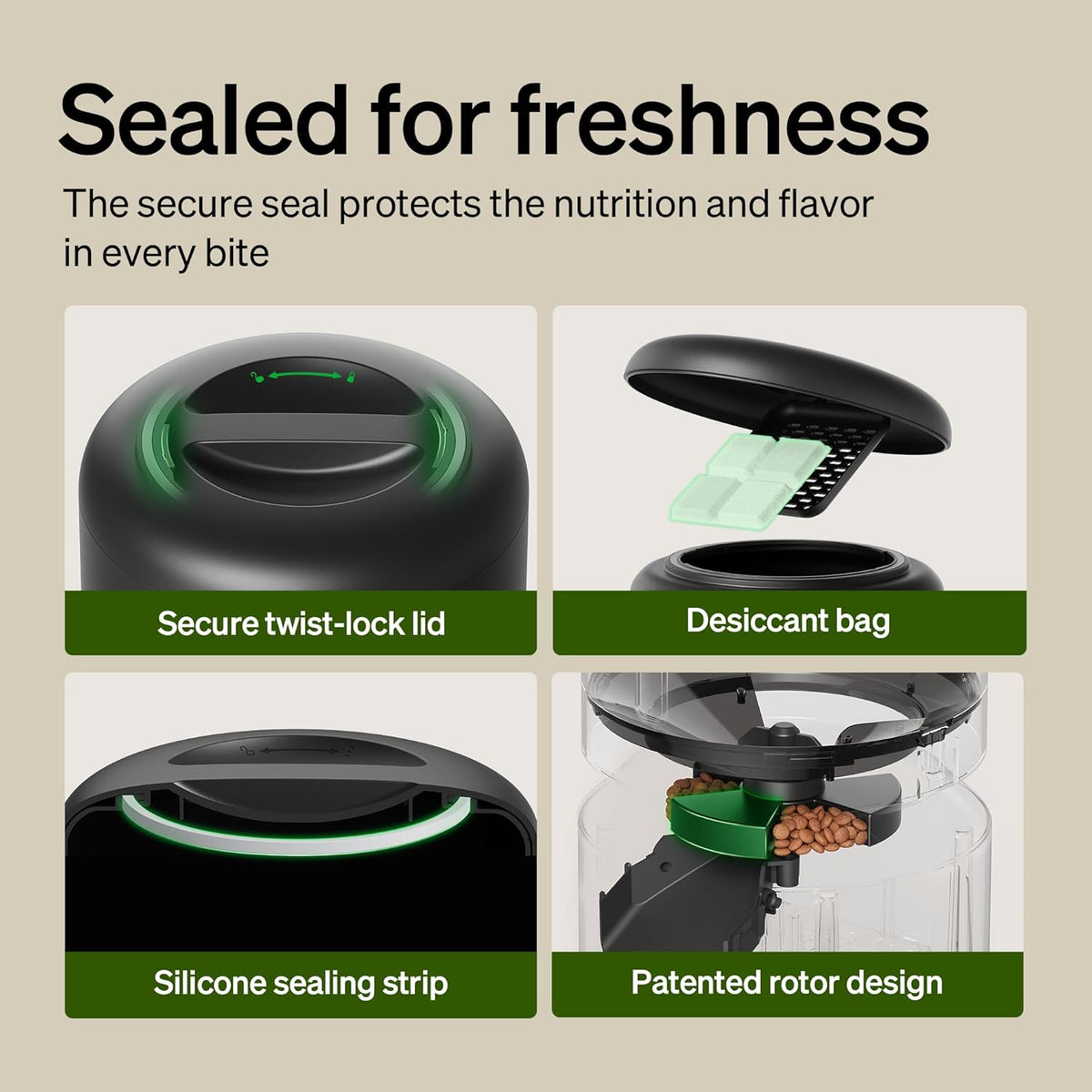 PETLIBRO Automatic Cat Feeder, 5G Wifi Pet Food Dispenser with Freshness Preservation, 5L Timed Feeder with Low Food Sensor, up to 10 Meals per Day, Granary Black