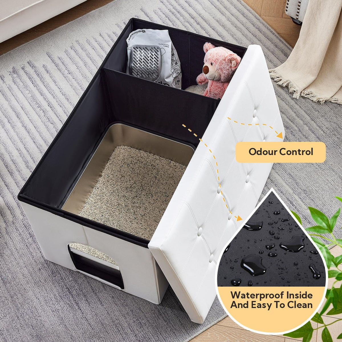 Extra Large Cat Litter Box Enclosure Furniture Cabinet