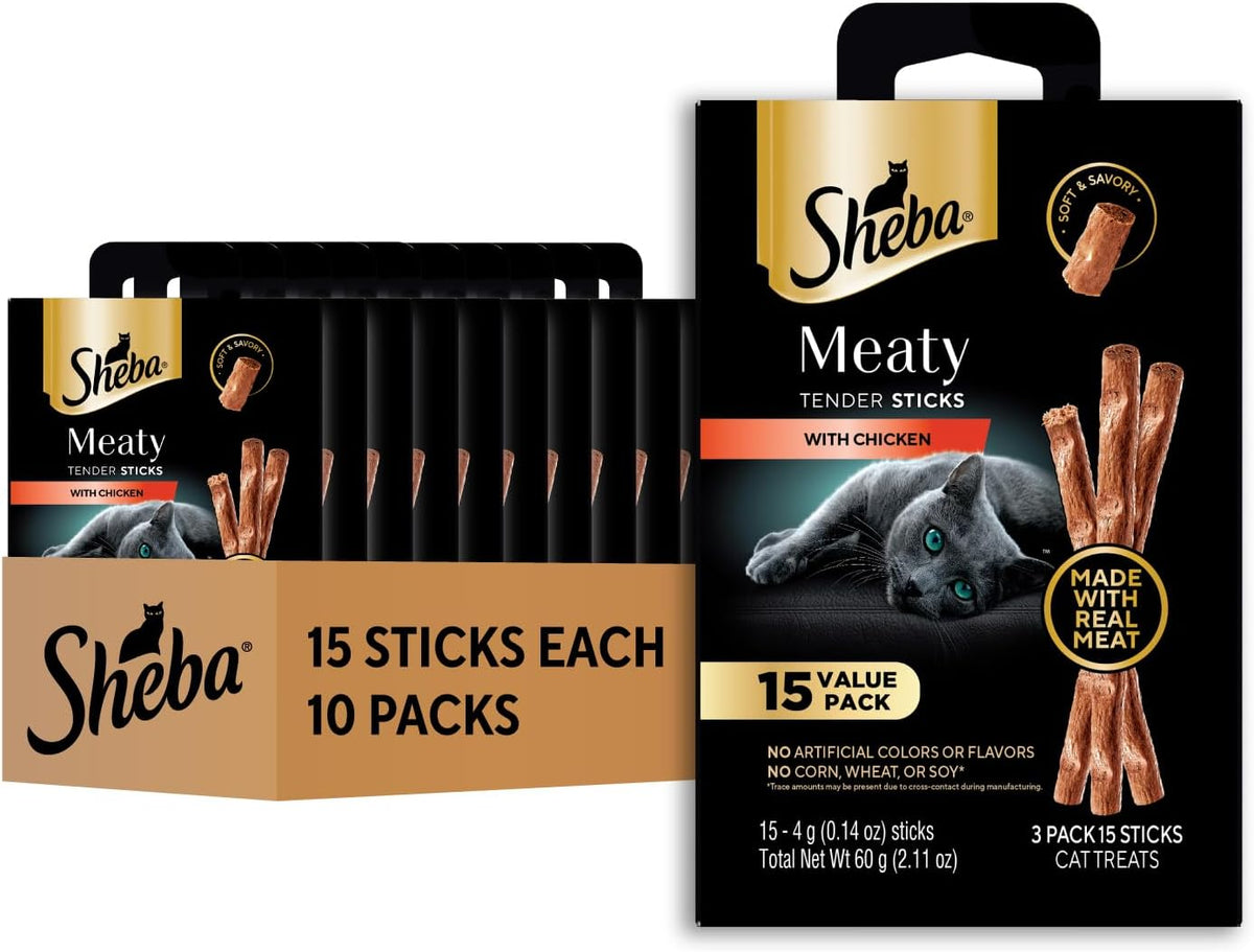 Meaty Tender Stick Cat Treats, Salmon Flavor, 50-Count