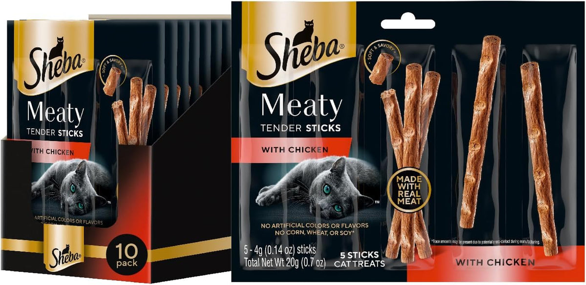 Meaty Tender Stick Cat Treats, Salmon Flavor, 50-Count