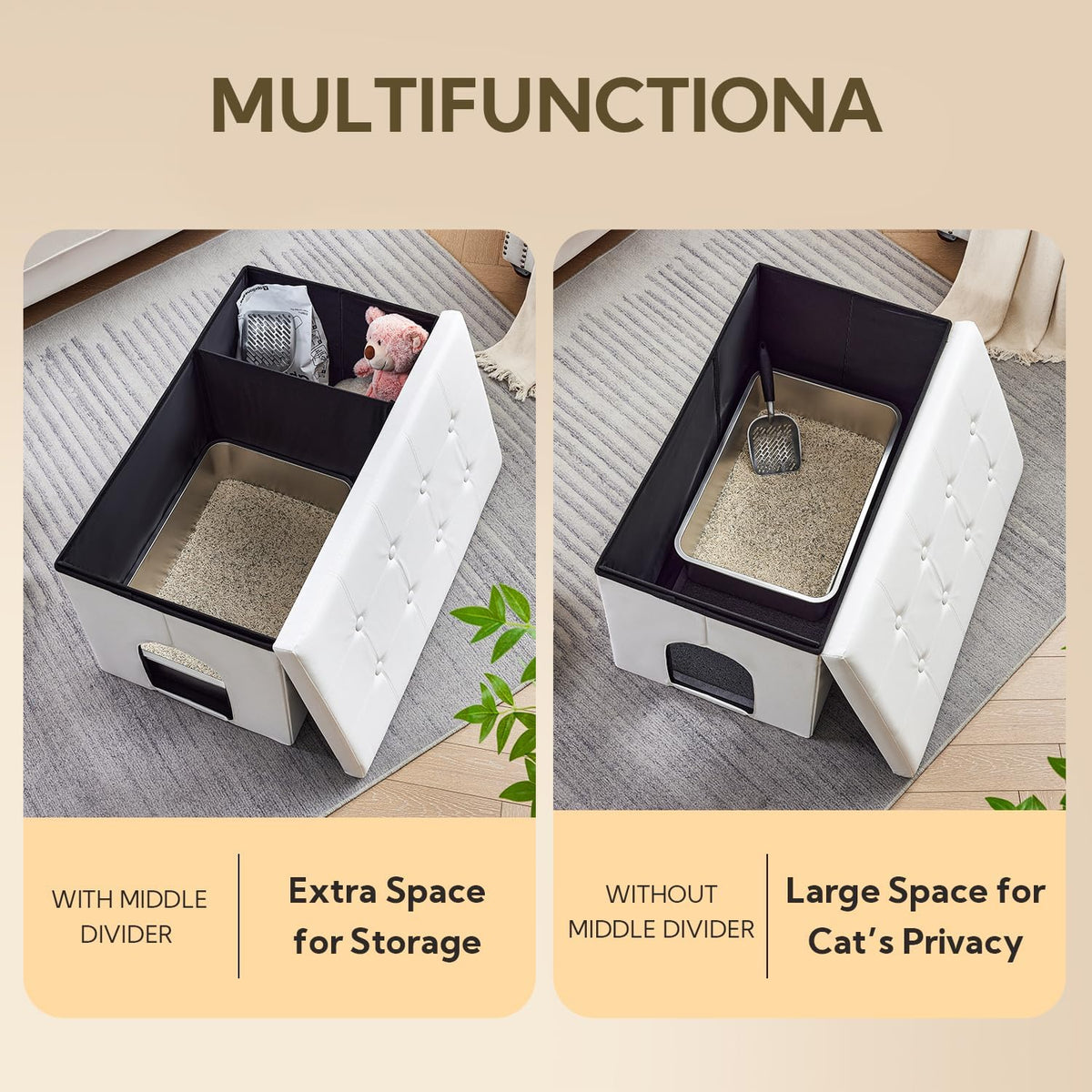 Extra Large Cat Litter Box Enclosure Furniture Cabinet