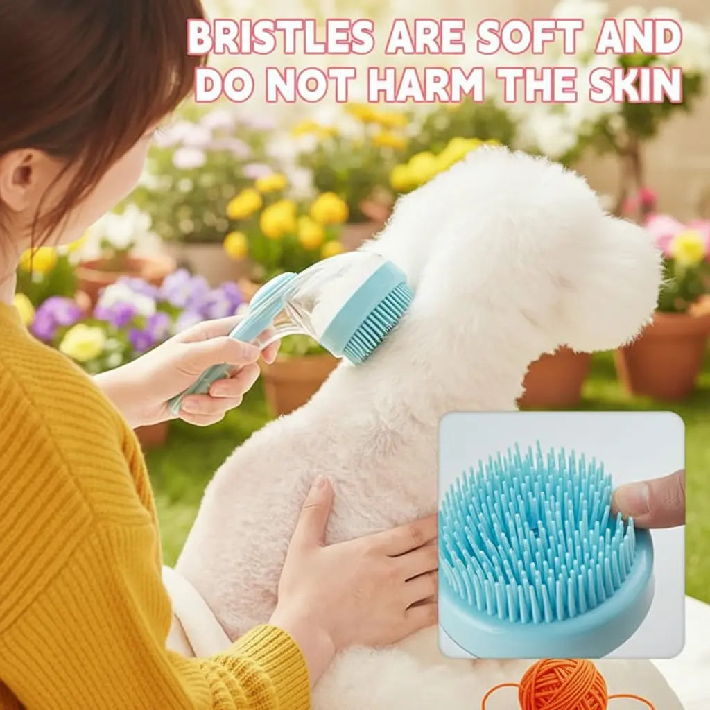 2026 New Universal 2-In-1 Pet Bath & Grooming Deshedding Brush with Built-In Soap Dispenser, Ergonomic Handle, 8In×3In×4In Gentle Massage Tool, Boosts Blood Circulation, Deshed as You Wash for Dogs & Cats, Saves Dry Shampoo