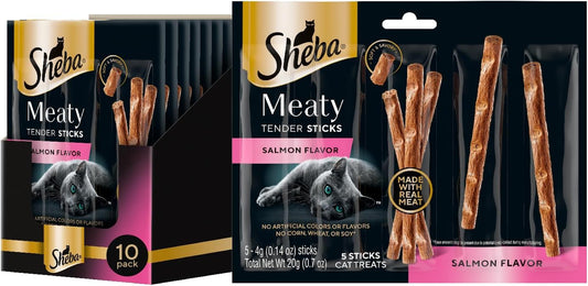 Meaty Tender Stick Cat Treats, Salmon Flavor, 50-Count