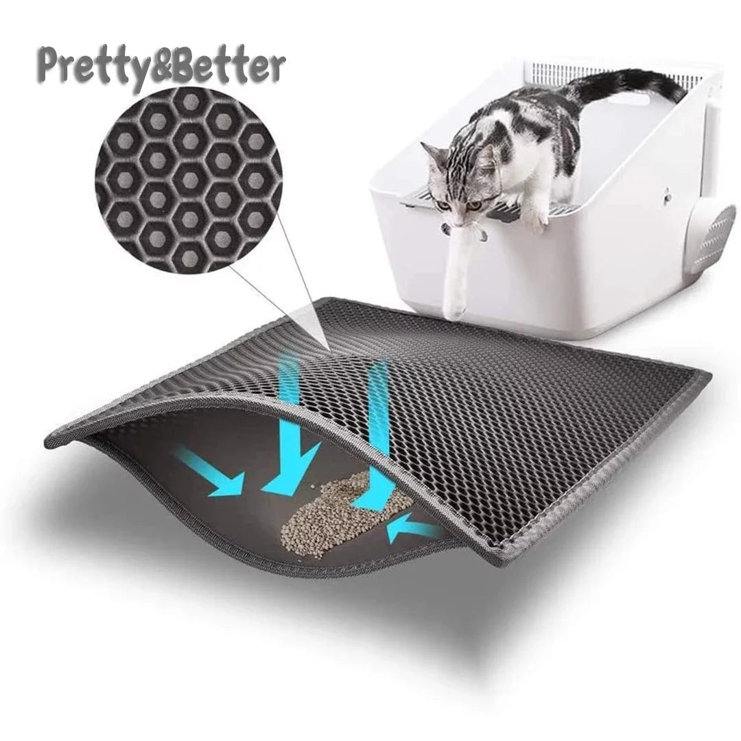 Honeycomb Waterproof Cat Litter Trapping Mat, Extra Easy Clean