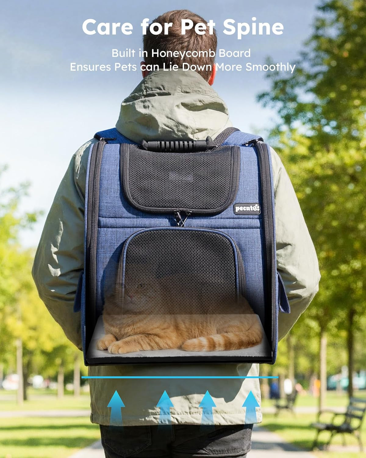 Expandable Cat Backpack Carrier with Breathable Window