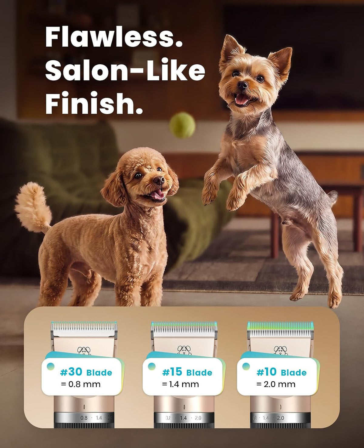 Dog Clippers Low Noise, 2-Speed Quiet Dog Grooming Kit