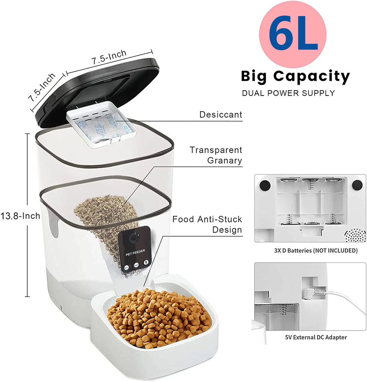 Smart WiFi Pet Feeder with Live Camera – Feed & Watch From Anywhere