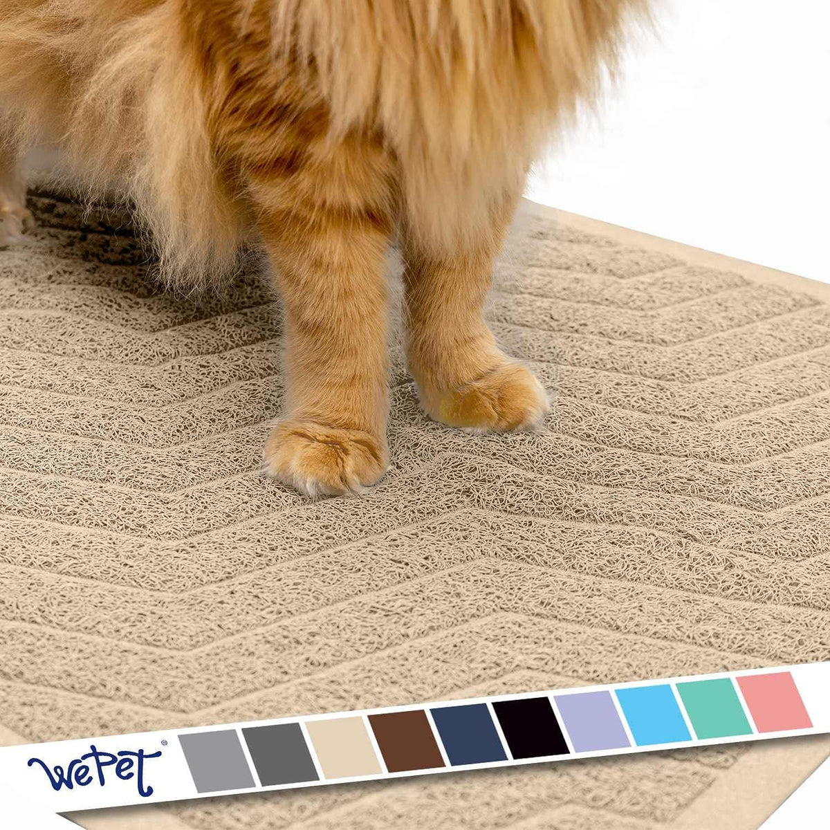 Wepet Cat Litter Box Mat, Durable PVC Trapping Rug