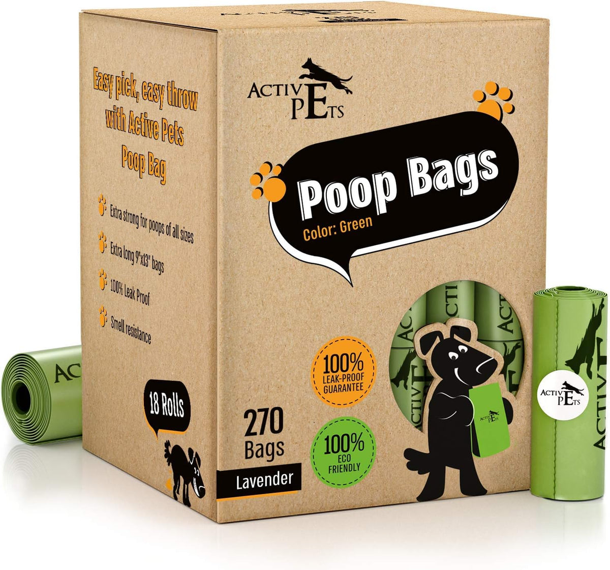 Extra Thick Lavender-Scented Dog Waste Bags, Leak-Proof