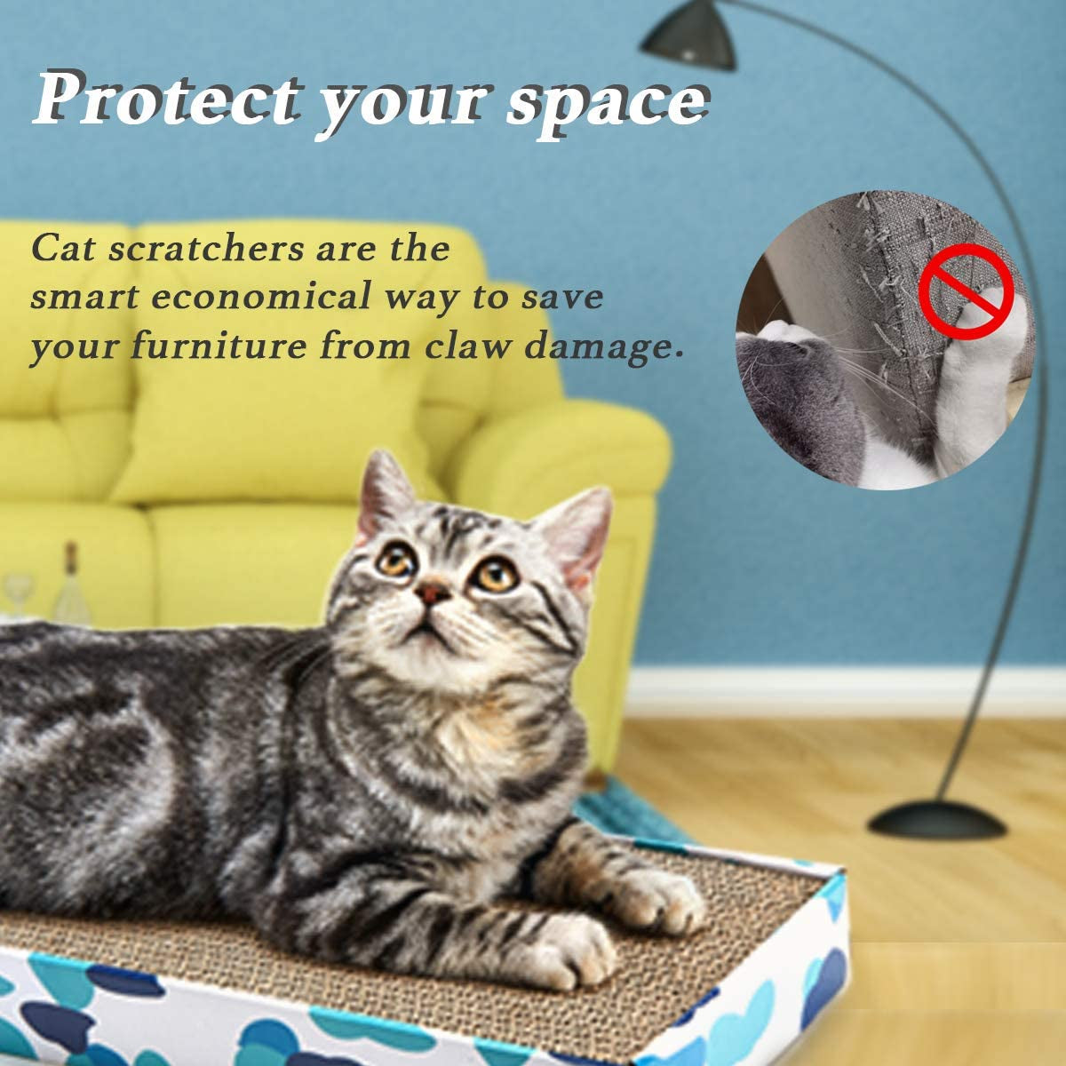 Reversible Cardboard Cat Scratcher Pad with Catnip