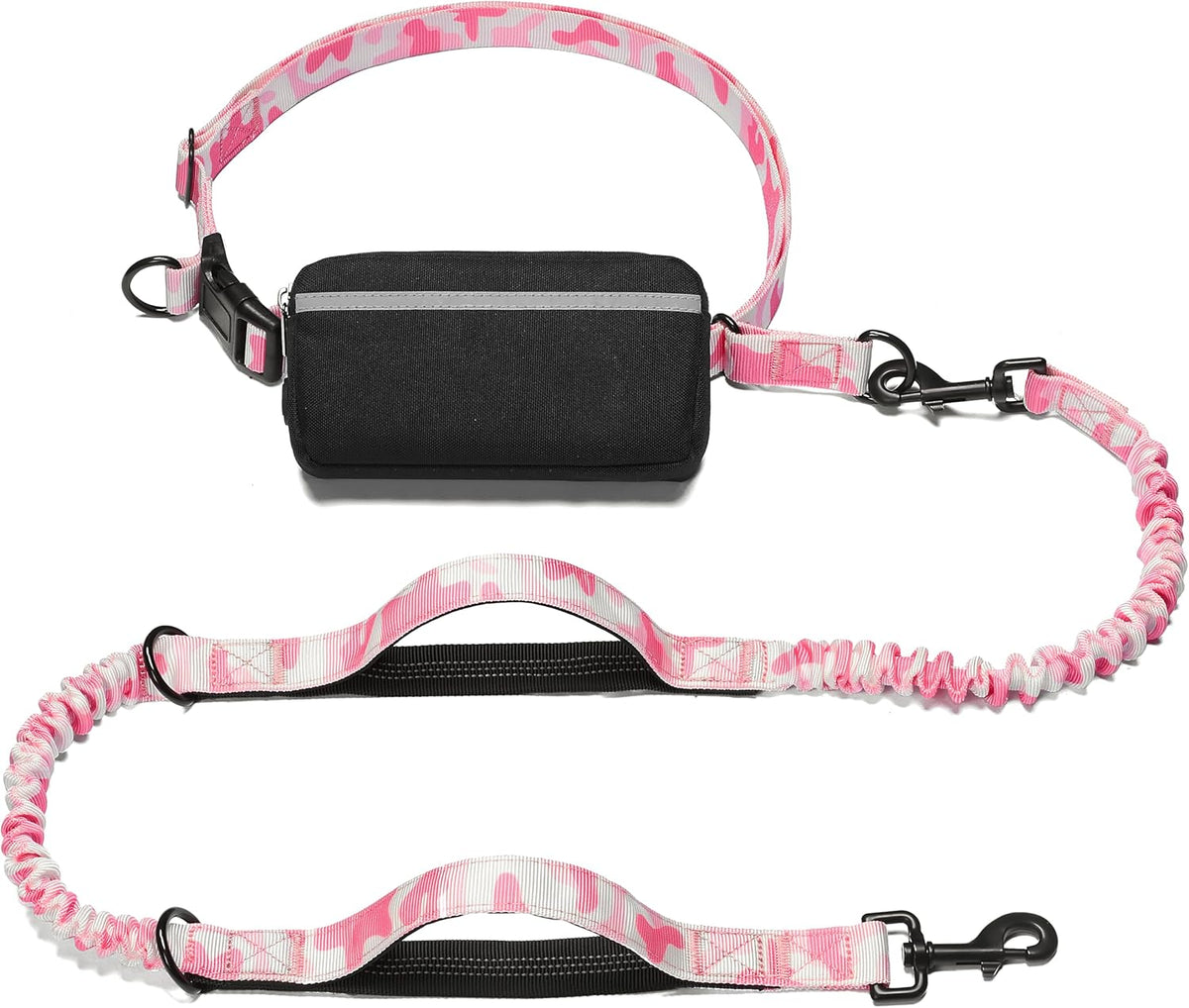 Iyoshop Hands Free Dog Leash with Zipper Pouch, Dual Padded Handles