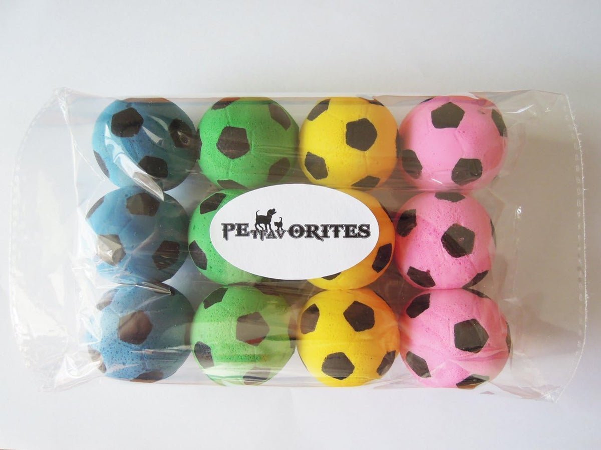 Foam Soccer Ball Cat Toys, 12-Pack