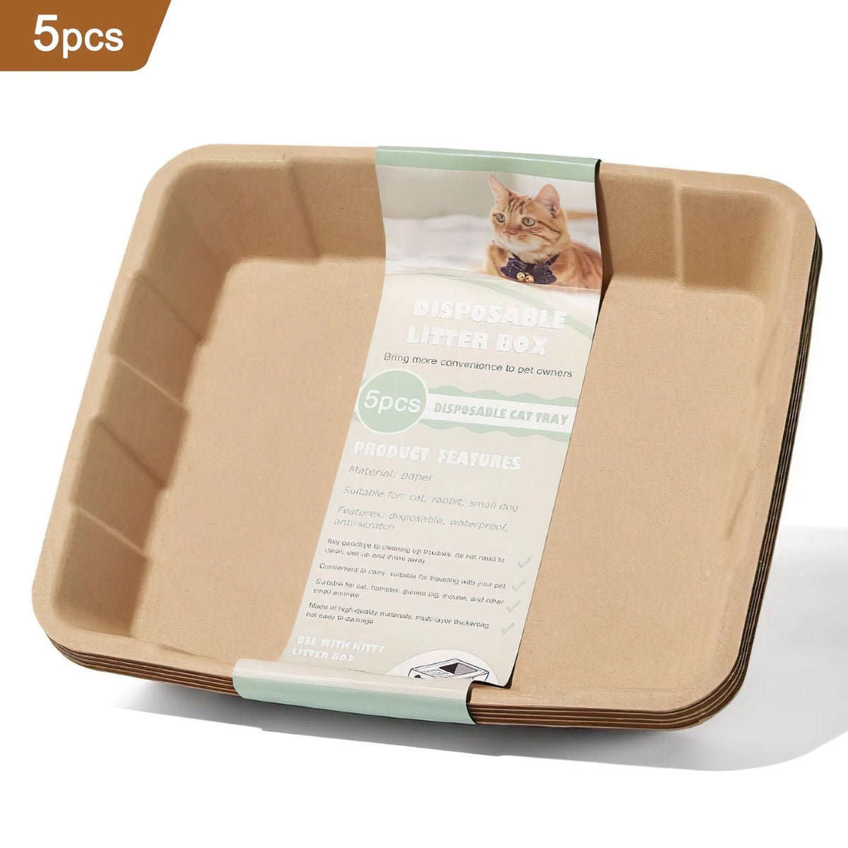 Cshidworld Large Foldable Cat Litter Box with Scoop, Front Entry Top Exit