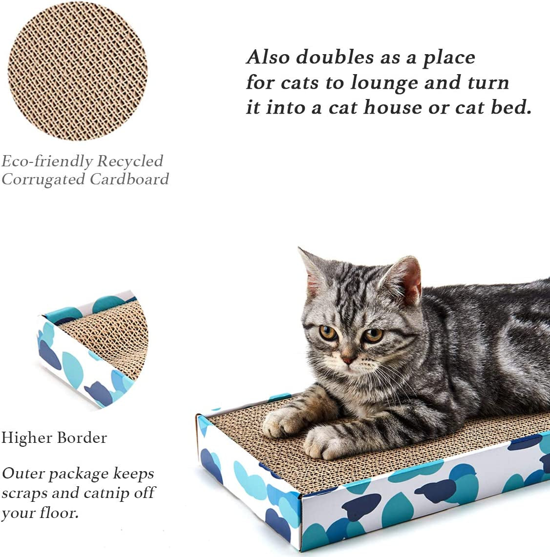 Reversible Cardboard Cat Scratcher Pad with Catnip