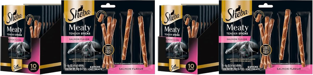 Meaty Tender Stick Cat Treats, Salmon Flavor, 50-Count