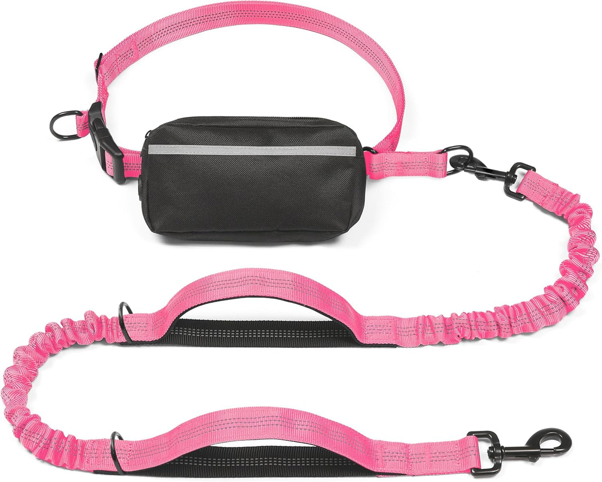 Iyoshop Hands Free Dog Leash with Zipper Pouch, Dual Padded Handles