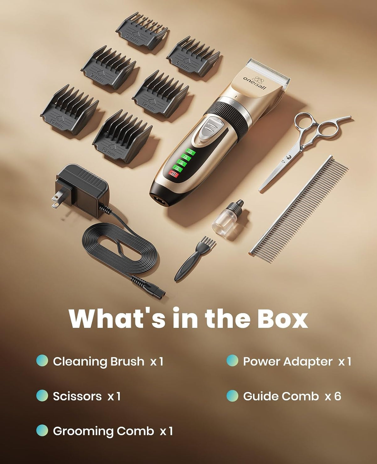Dog Clippers Low Noise, 2-Speed Quiet Dog Grooming Kit