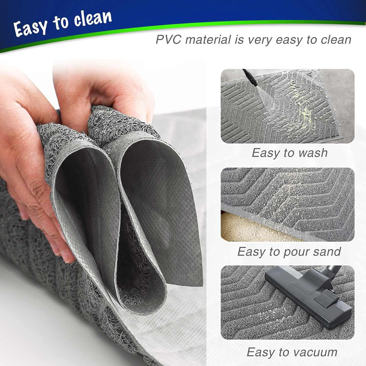 Wepet Cat Litter Box Mat, Durable PVC Trapping Rug