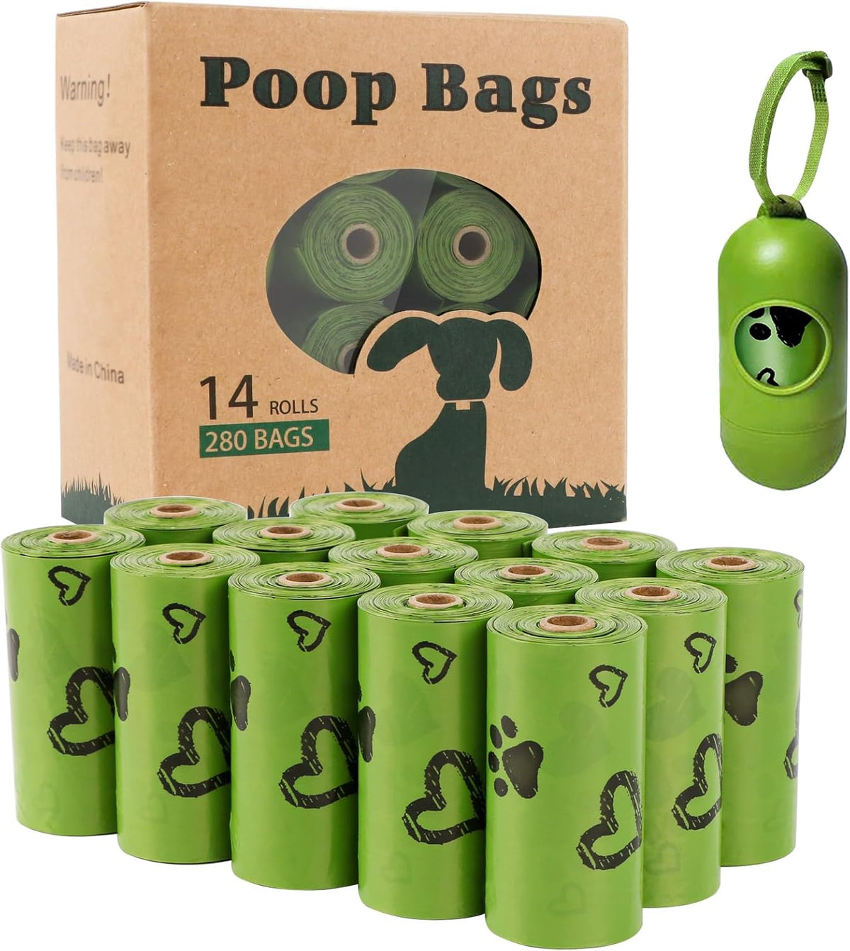 Dog Poop Bags 280 Count, Extra Thick Leak-Proof Waste Bags with Dispenser