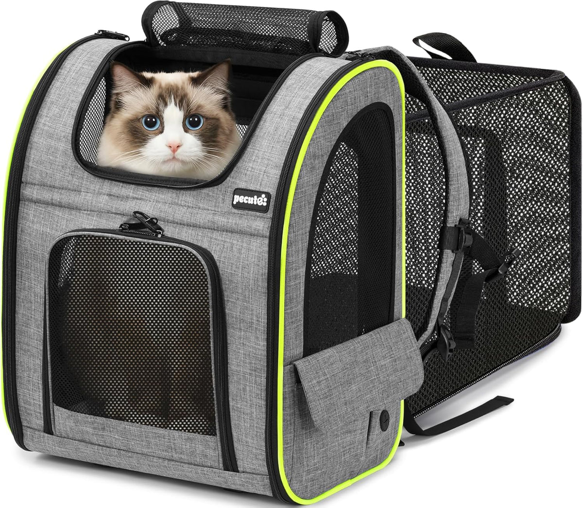 Expandable Cat Backpack Carrier with Breathable Window