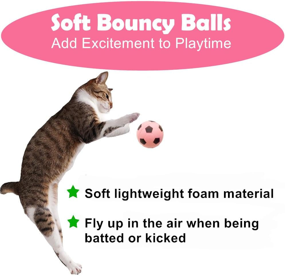 Foam Soccer Ball Cat Toys, 12-Pack