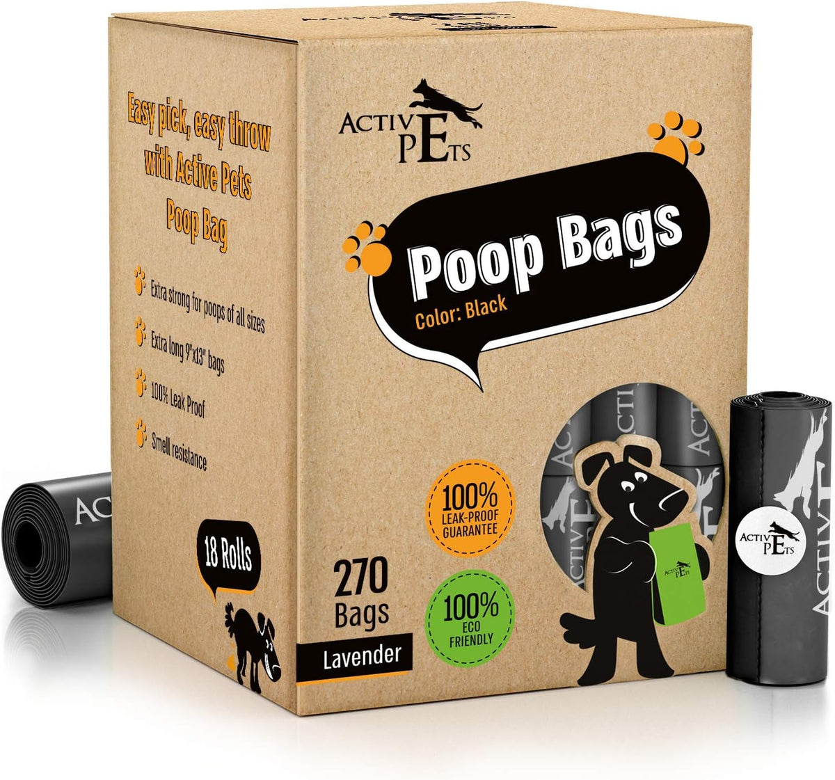 Extra Thick Lavender-Scented Dog Waste Bags, Leak-Proof