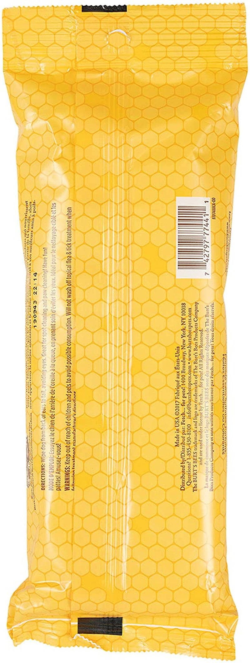 Burt'S Bees Honey Multipurpose Dog Grooming Wipes, 50-Count